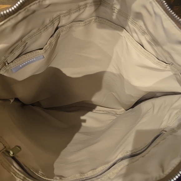 NWOT EVERLANE The Renew Tan Beige Twill Canvas Carry All Travel Tote Bag - Picture 5 of 6